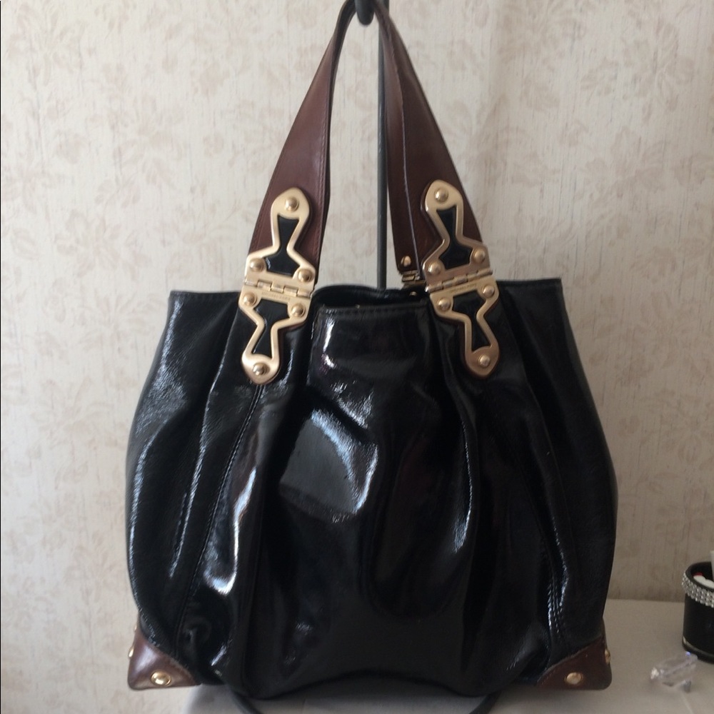 Micheal Kors Joplin Black Patent Leather Bag